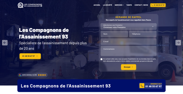 Création site web et référencement Compagnons de l'Assainissement