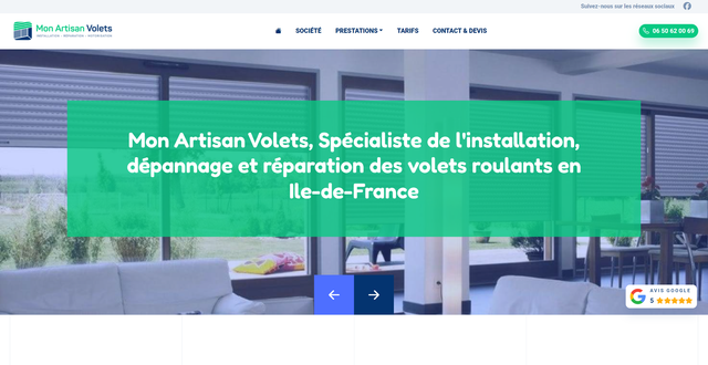 Création site web et référencement Mon Artisan Volets