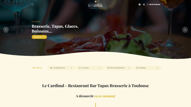 Création site web bar restaurant Le Cardinal