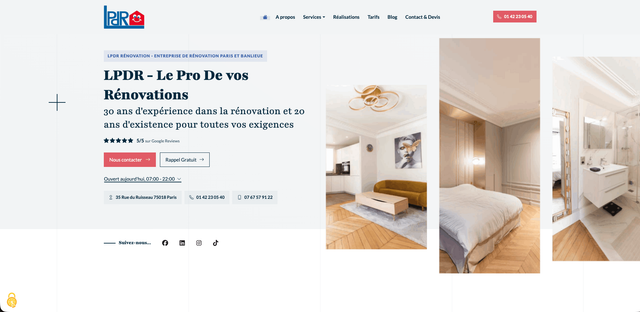 Création site web et référencement LPDR Rénovation