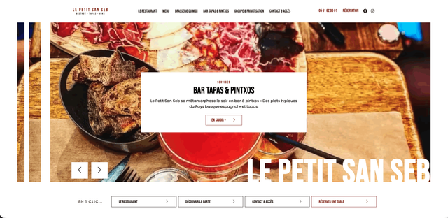 Création site web restaurant Le petit San Seb